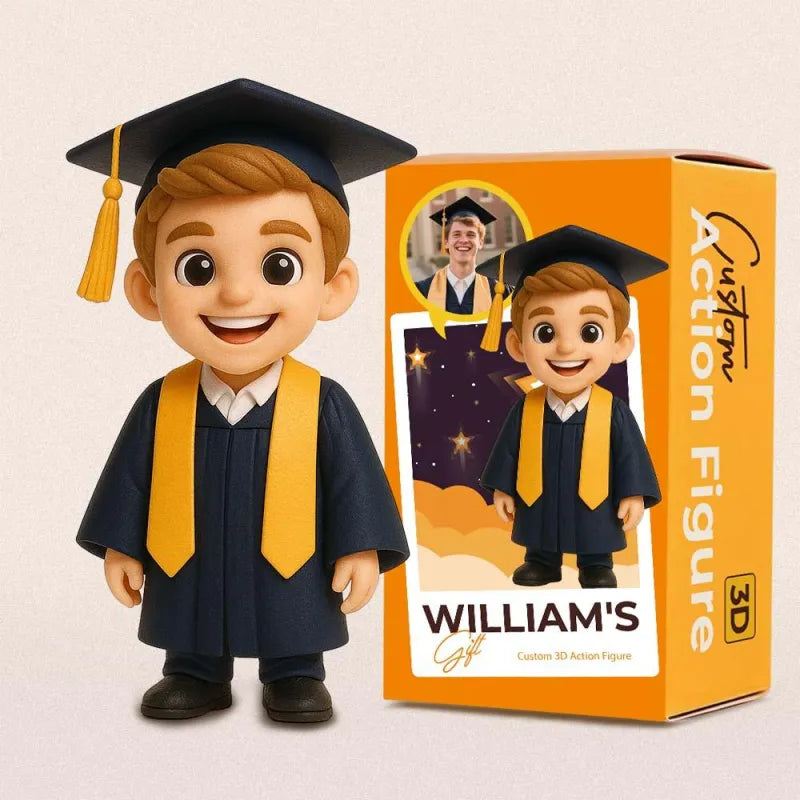 Personalized Graduation Action Figure from Photo – Custom Mini You Fig ...