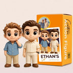 Custom 3D Resin Brother Figurine - Personalized Cartoon Style Character from Photo - Premium Gift for Him with Name Box