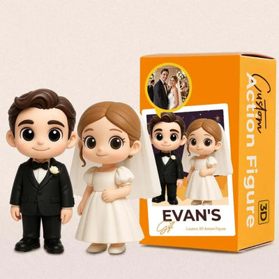Custom Wedding Cake Topper from Photo – Personalized Cartoon Couple Gift