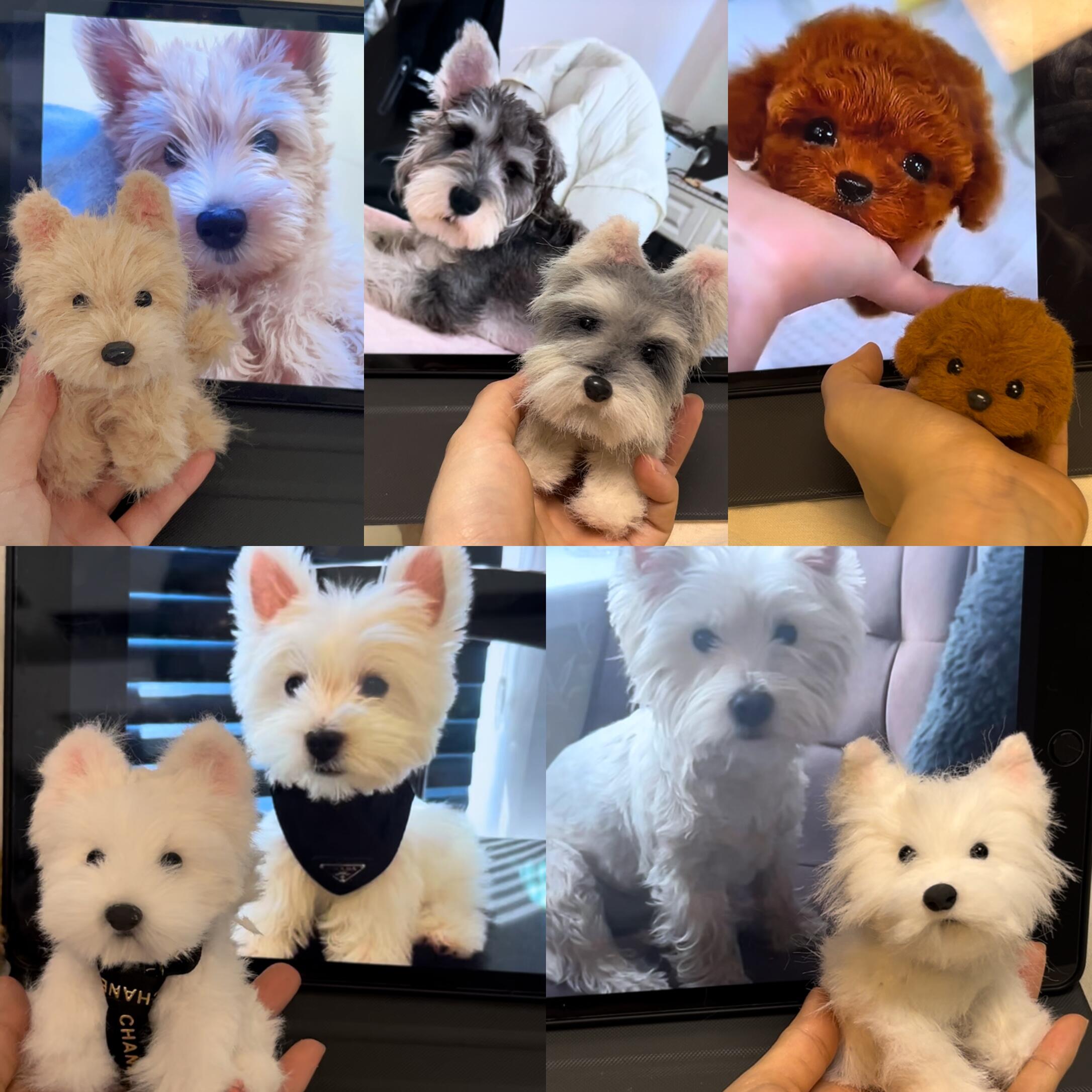 Personalized Pet Portrait Figurine - Custom Handmade Mini Plush Clone