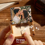 Personalized Wooden Music Box - Custom Song, Voice Recording & Engraved Text, Anniversary Gift
