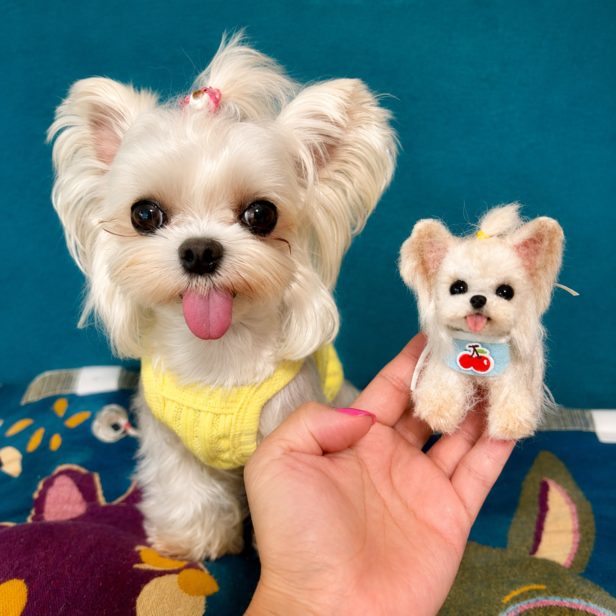 Personalized Pet Portrait Figurine - Custom Handmade Mini Plush Clone