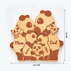 Custom Names Wooden Panda Family Block Puzzle Home Decor Gifts