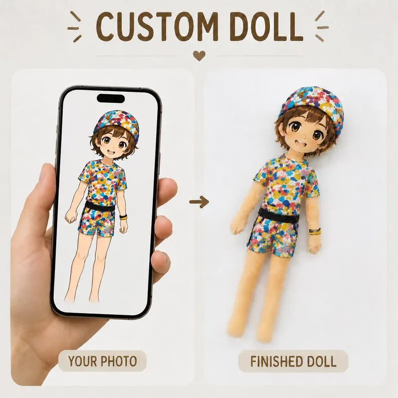 Full Body Custom Mini Me Doll Personalized Poseable Photo Doll Gift