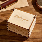 Personalized Wooden Music Box - Custom Song, Voice Recording & Engraved Text, Anniversary Gift