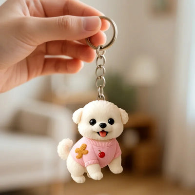 Custom Pet Figurine Keychain from Photo – Personalized Gift for Dog and Cat Lovers