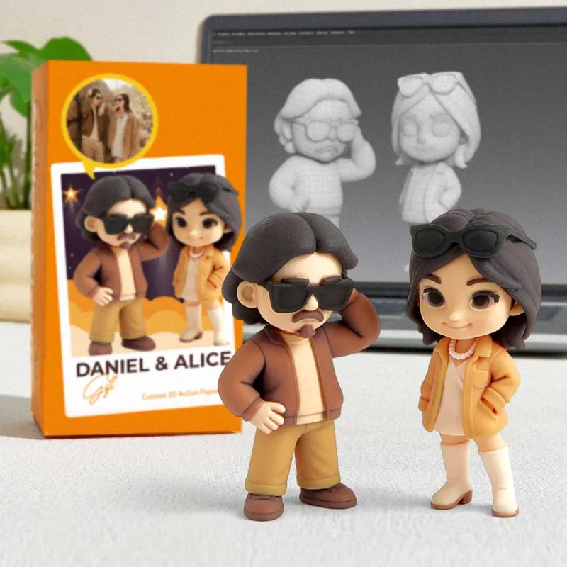 Custom 3D Blind Box Figurine for Sister - Personalized Cartoon Mini Me from Photo - Special Surprise Gift for Her