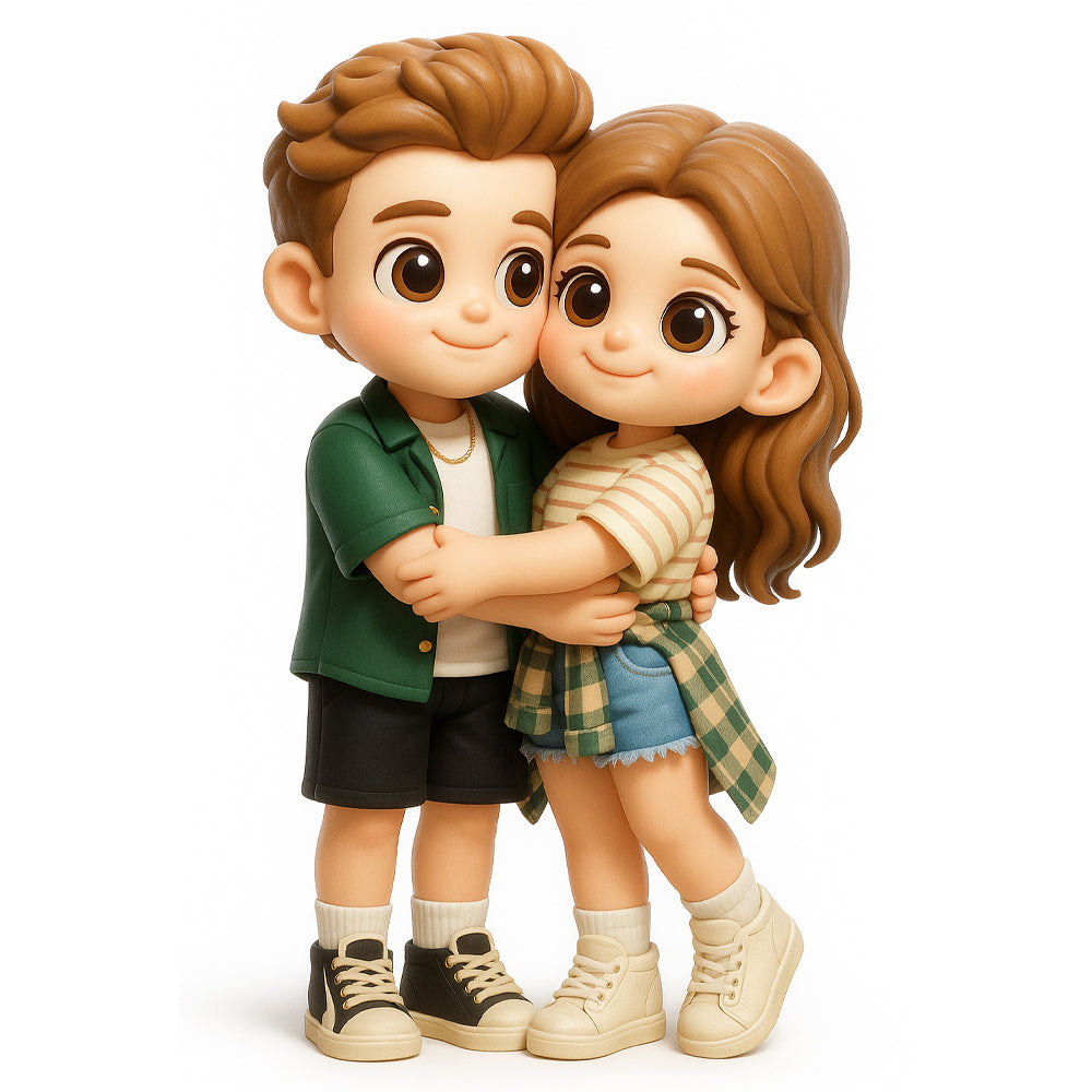 3D Printed Couple Statue from Photo – Valentine's Day Wedding Keepsake