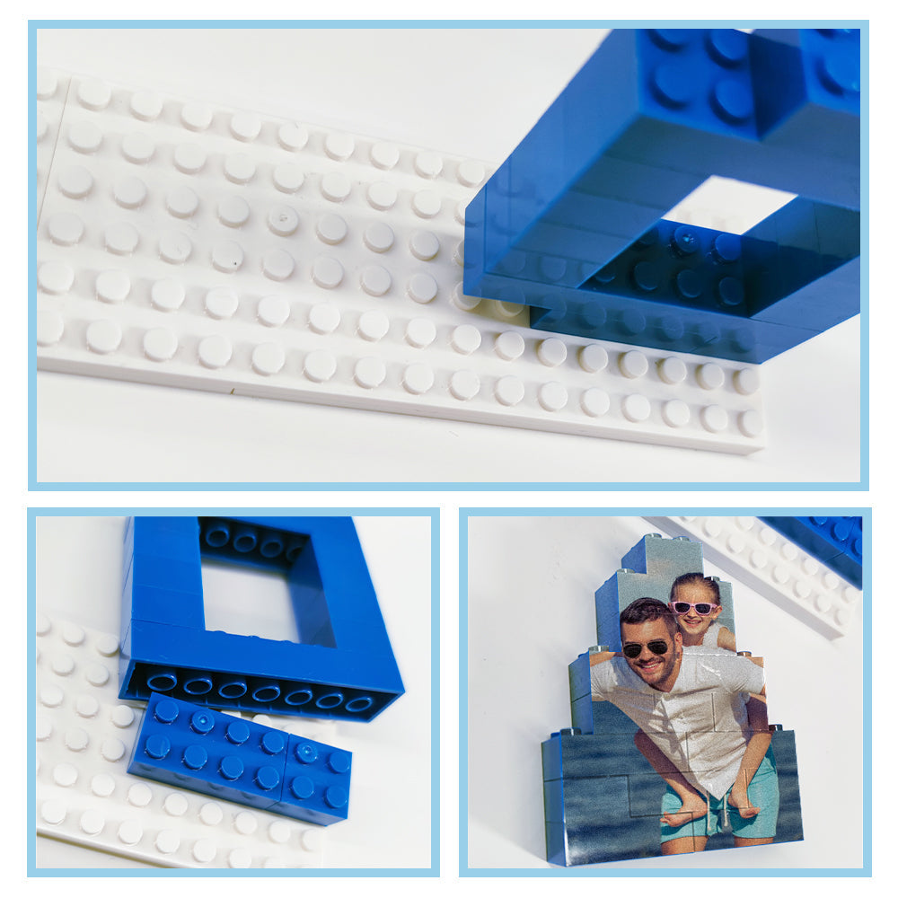 Personalized DAD Photo Building Brick Puzzles Photo Block Father's Day Gifts