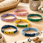 Waterproof Dog Collar with Custom Letter Charms - Pet Collar