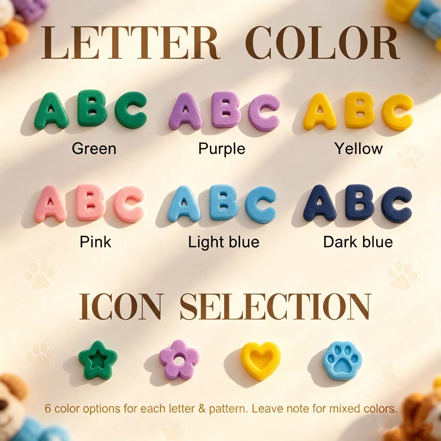 Custom Letter Charm Dog Collar - Waterproof Pet Collar