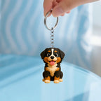 Personalized 3D Pet Portrait Keychain – Custom Animal Figure Photo Gift