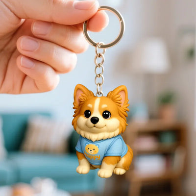 Custom Pet Figurine Keychain from Photo – Personalized Animal Keepsake Gift