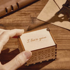 Personalized Wooden Music Box - Custom Song, Voice Recording & Engraved Text, Anniversary Gift
